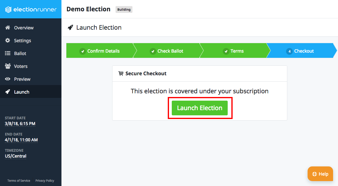 Election Launch Step 4 - Subscription